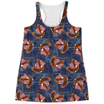 Denim American Eagle Pattern Print Women's Racerback Tank Top