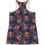 Denim American Eagle Pattern Print Women's Racerback Tank Top