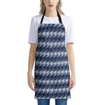 Denim Houndstooth Pattern Print Apron
