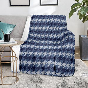 Denim Houndstooth Pattern Print Blanket