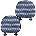 Denim Houndstooth Pattern Print Car Headrest Covers