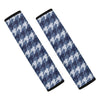 Denim Houndstooth Pattern Print Car Seat Belt Covers