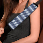 Denim Houndstooth Pattern Print Car Seat Belt Covers