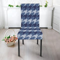 Denim Houndstooth Pattern Print Dining Chair Slipcover