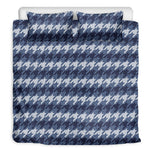 Denim Houndstooth Pattern Print Duvet Cover Bedding Set