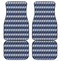 Denim Houndstooth Pattern Print Front and Back Car Floor Mats