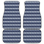 Denim Houndstooth Pattern Print Front and Back Car Floor Mats