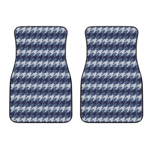 Denim Houndstooth Pattern Print Front Car Floor Mats