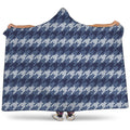 Denim Houndstooth Pattern Print Hooded Blanket