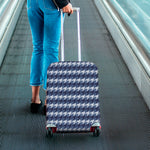 Denim Houndstooth Pattern Print Luggage Cover