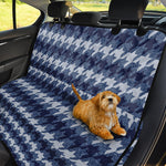 Denim Houndstooth Pattern Print Pet Car Back Seat Cover