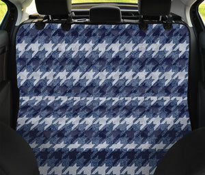 Denim Houndstooth Pattern Print Pet Car Back Seat Cover