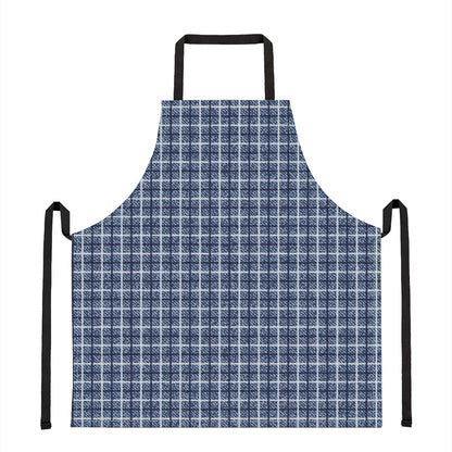 Denim Tattersall Pattern Print Apron