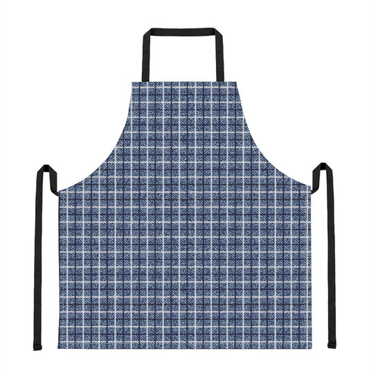 Denim Tattersall Pattern Print Apron