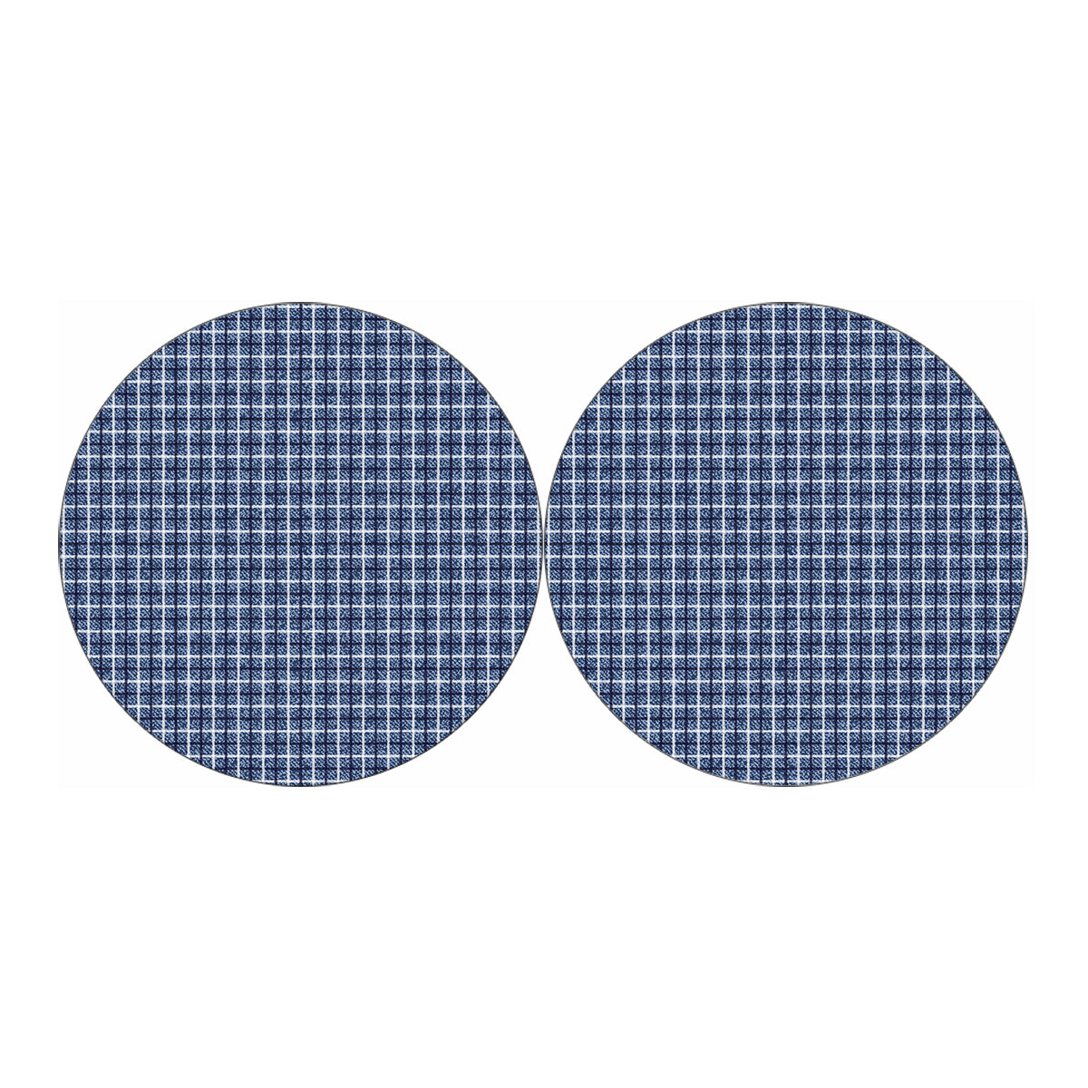 Denim Tattersall Pattern Print Car Coasters