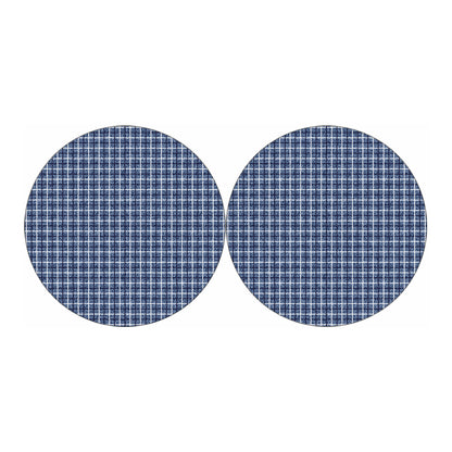 Denim Tattersall Pattern Print Car Coasters