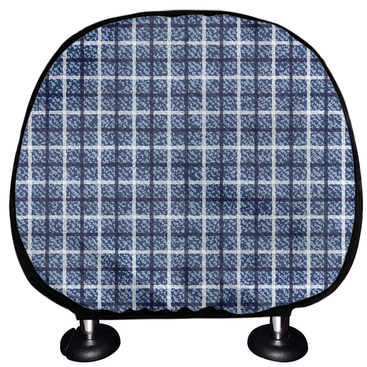 Denim Tattersall Pattern Print Car Headrest Covers