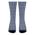 Denim Tattersall Pattern Print Crew Socks