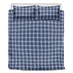 Denim Tattersall Pattern Print Duvet Cover Bedding Set