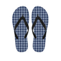 Denim Tattersall Pattern Print Flip Flops