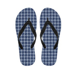 Denim Tattersall Pattern Print Flip Flops