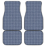 Denim Tattersall Pattern Print Front and Back Car Floor Mats