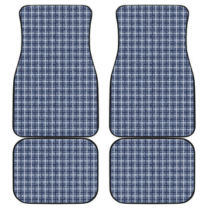 Denim Tattersall Pattern Print Front and Back Car Floor Mats