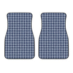 Denim Tattersall Pattern Print Front Car Floor Mats