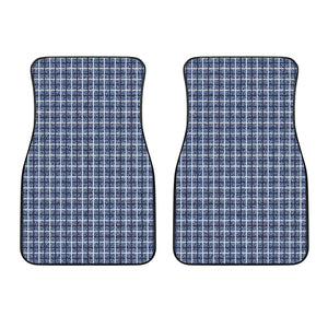 Denim Tattersall Pattern Print Front Car Floor Mats