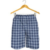 Denim Tattersall Pattern Print Men's Shorts