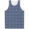 Denim Tattersall Pattern Print Men's Tank Top