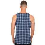 Denim Tattersall Pattern Print Men's Tank Top