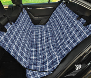 Denim Tattersall Pattern Print Pet Car Back Seat Cover