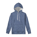 Denim Tattersall Pattern Print Pullover Hoodie