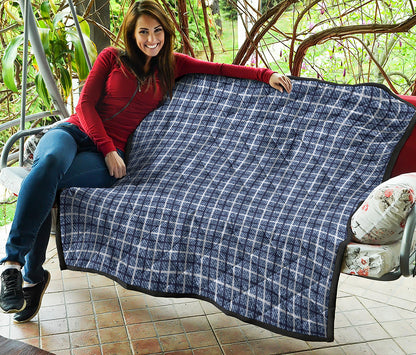 Denim Tattersall Pattern Print Quilt