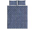 Denim Tattersall Pattern Print Quilt Bed Set