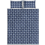 Denim Tattersall Pattern Print Quilt Bed Set