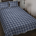 Denim Tattersall Pattern Print Quilt Bed Set