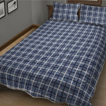 Denim Tattersall Pattern Print Quilt Bed Set