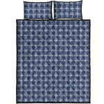 Denim Tattersall Pattern Print Quilt Bed Set
