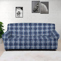 Denim Tattersall Pattern Print Sofa Cover