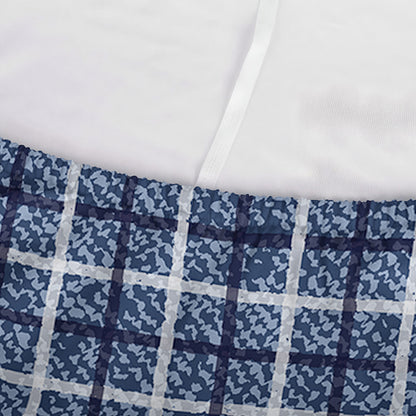 Denim Tattersall Pattern Print Sofa Cover