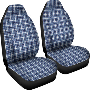 Denim Tattersall Pattern Print Universal Fit Car Seat Covers