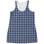 Denim Tattersall Pattern Print Women's Racerback Tank Top