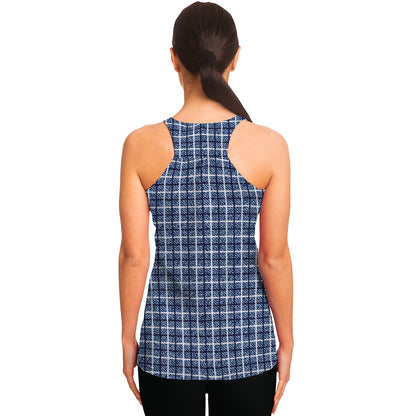 Denim Tattersall Pattern Print Women's Racerback Tank Top
