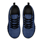 Denim Windowpane Pattern Print Black Sneakers