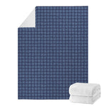 Denim Windowpane Pattern Print Blanket