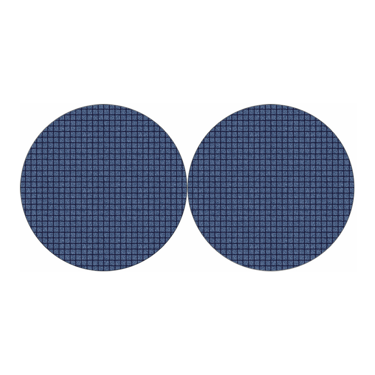 Denim Windowpane Pattern Print Car Coasters
