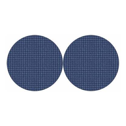 Denim Windowpane Pattern Print Car Coasters