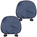 Denim Windowpane Pattern Print Car Headrest Covers